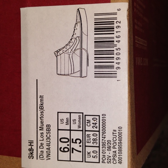 👣Unisex see Size chart Attention "VANS SK8-Hi Día De Los Muertos Sk8 Snezkers - Picture 8 of 11